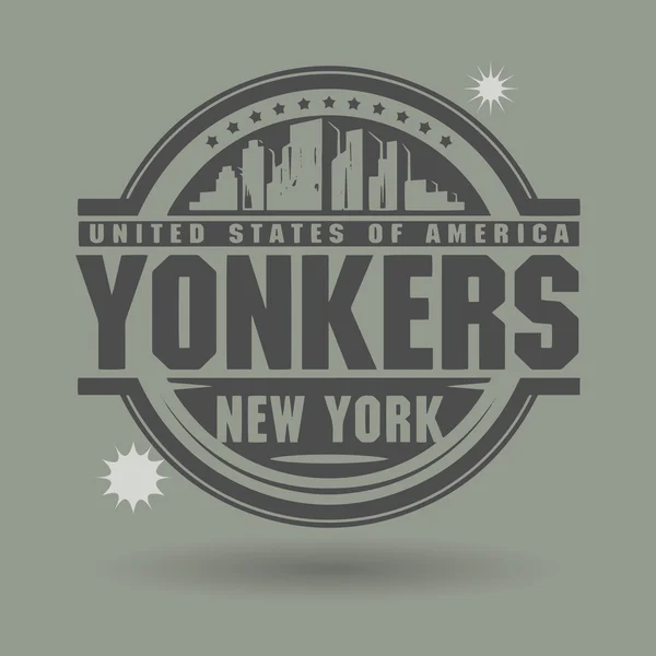 Timbre ou étiquette avec texte Yonkers, New York à l'intérieur — Image vectorielle