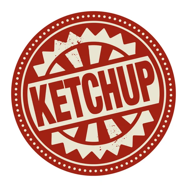 Timbre abstrait ou étiquette avec le texte Ketchup écrit à l'intérieur — Image vectorielle