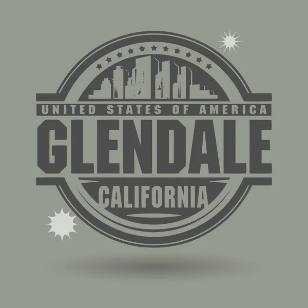 Sello o etiqueta con texto Glendale, California dentro — Archivo Imágenes Vectoriales