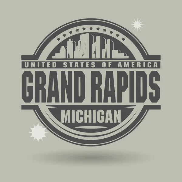 Штамп или этикетка с текстом Grand Rapids, Мичиган внутри — стоковый вектор