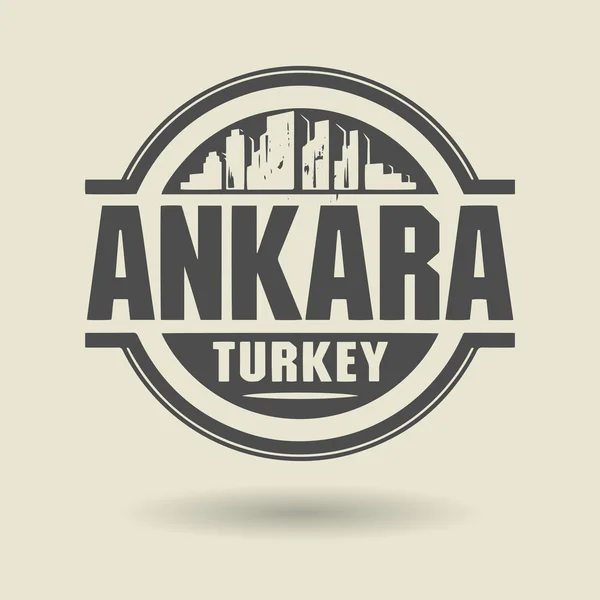 Stamp or label with text Ankara, Turkey inside — Stock Vector