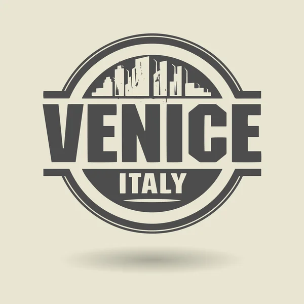 Stempel of label met tekst Venetië, Italië binnen — Stockvector