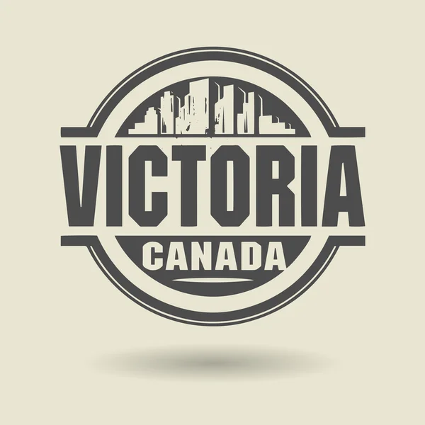 Stamp or label with text Victoria, Canada inside — Stock Vector