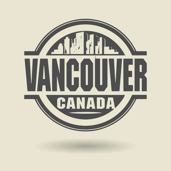 Stamp or label with text Vancouver, Canada inside — Stock Vector