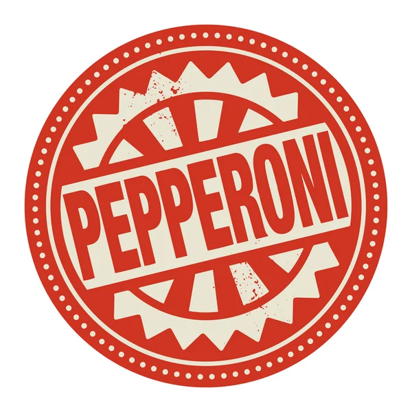 Abstract stamp or label with the text Pepperoni written inside — Stock Vector