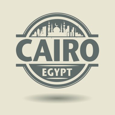 damga veya metin Kahire, Mısır içinde etiketi