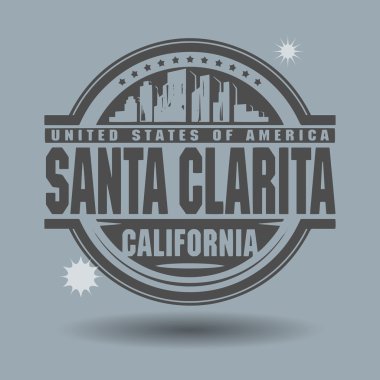 Stamp or label with text Santa Clarita, California inside clipart