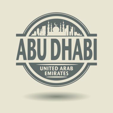 damga veya metin abu dhabi, Birleşik Arap Emirlikleri içinde etiketi