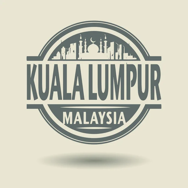 Sello o etiqueta con texto Kuala Lumpur, Malasia interior — Archivo Imágenes Vectoriales