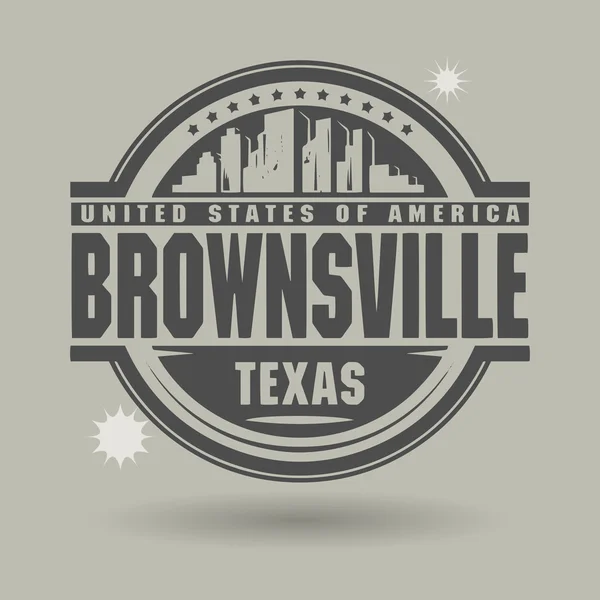 Sello o etiqueta con texto Brownsville, Texas interior — Vector de stock