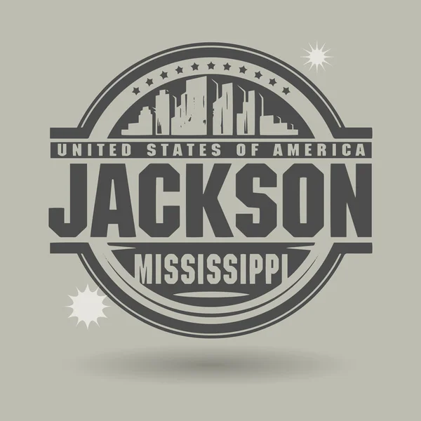 Timbro o etichetta con testo Jackson, Mississippi all'interno — Vettoriale Stock