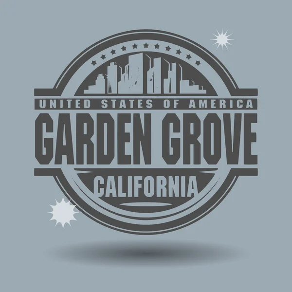 Штамп или этикетка с текстом Garden Grove, Калифорния внутри — стоковый вектор