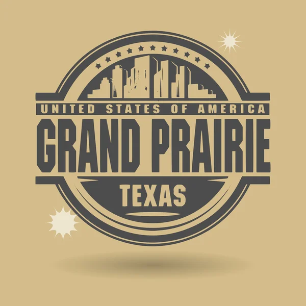 Selo ou etiqueta com texto Grand Prairie, Texas dentro — Vetor de Stock