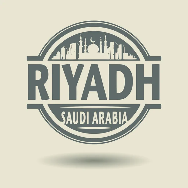 Sello o etiqueta con texto Riad, Arabia Saudita dentro — Archivo Imágenes Vectoriales