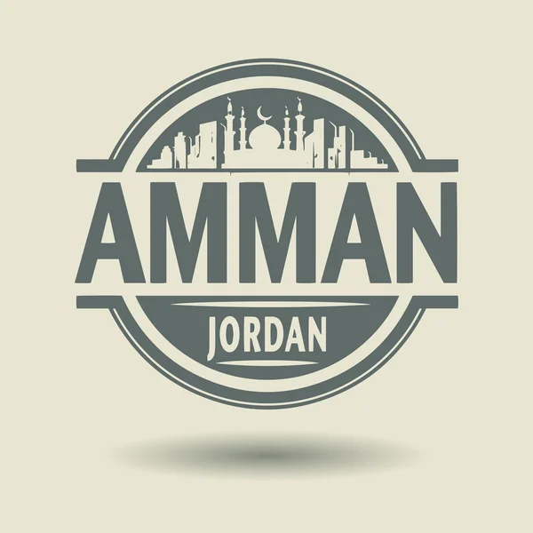 Stempel of label met tekst amman, jordan binnen — Stockvector