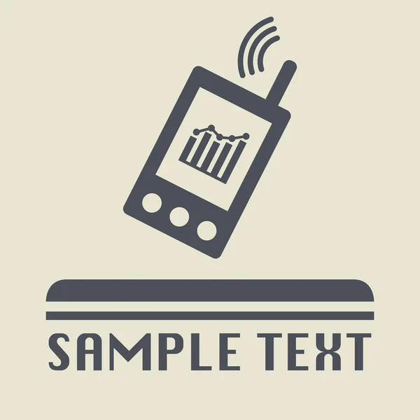 Icône ou signe de téléphone portable — Image vectorielle