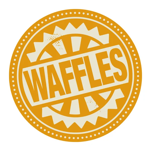 Selo ou rótulo abstrato com o texto Waffles escrito no interior — Vetor de Stock
