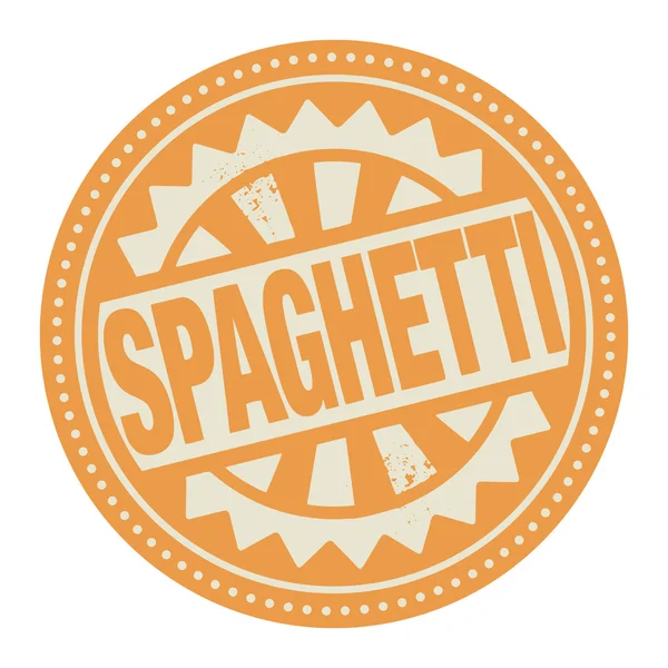 Abstraktní razítko nebo popisek s špagety text napsaný uvnitř — Stockový vektor