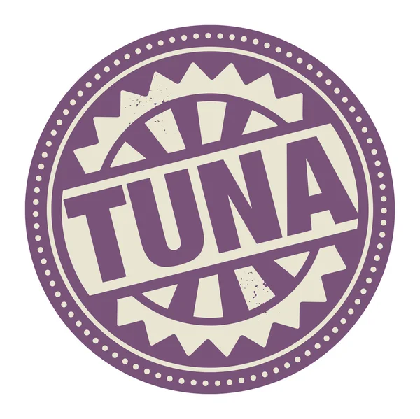 Abstract stamp or label with the text Tuna written inside — Stock Vector