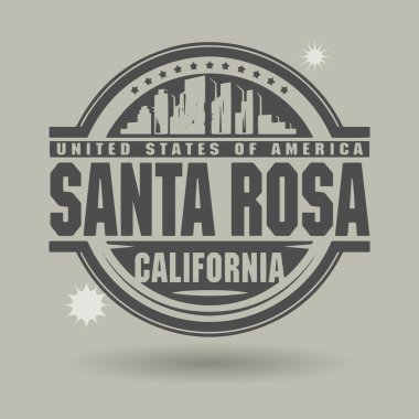damga veya metin santa rosa, california içinde etiketi
