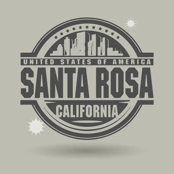 Sello o etiqueta con texto Santa Rosa, California dentro — Archivo Imágenes Vectoriales