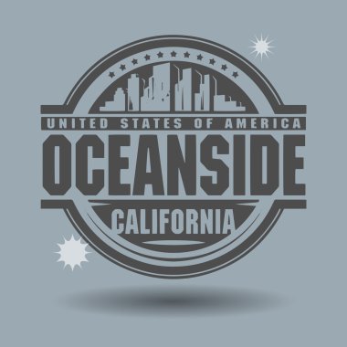 damga veya metin oceanside, california içinde etiketi