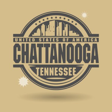 damga veya metin chattanooga, tennessee içinde etiketi