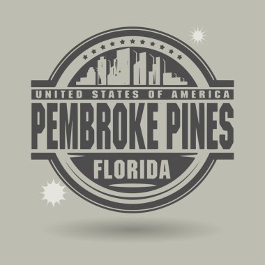 damga veya metin pembroke pines, florida içinde etiketi