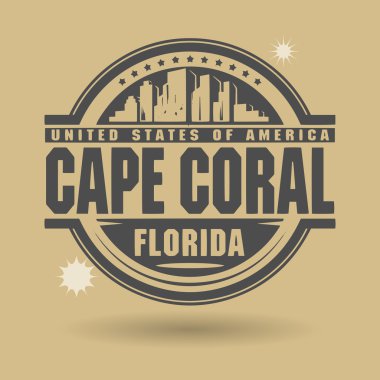 damga veya metin cape coral, florida içinde etiketi