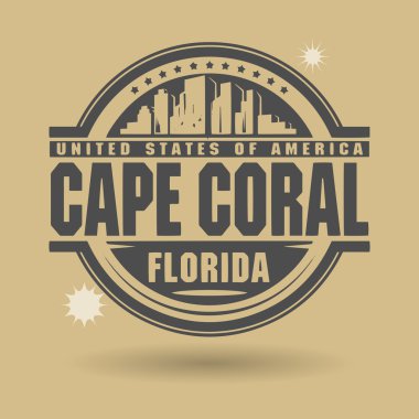 Stamp or label with text Cape Coral, Florida inside clipart
