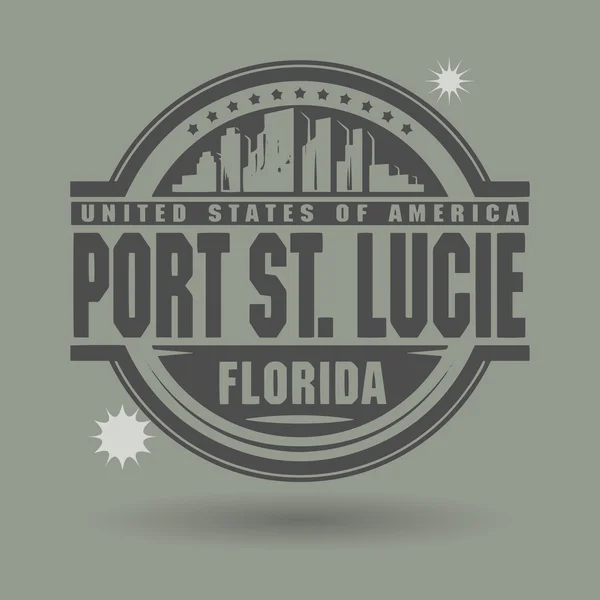 Selo ou etiqueta com texto Port St. Lucie, Florida dentro — Vetor de Stock