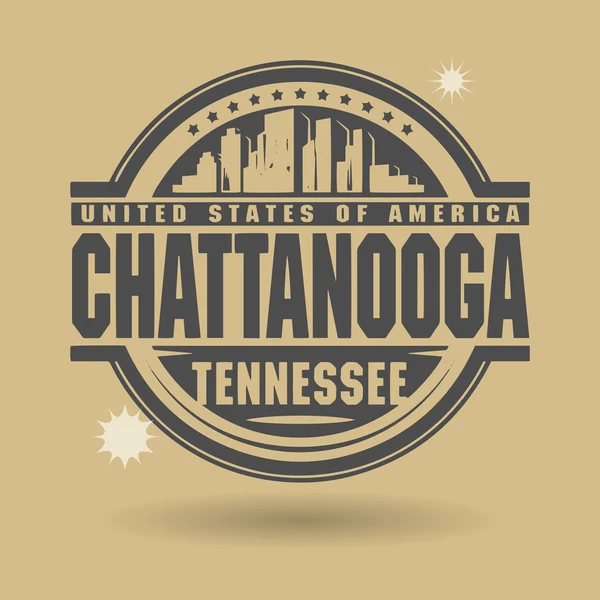 Штамп или этикетка с текстом Chattanooga, Теннесси внутри — стоковый вектор
