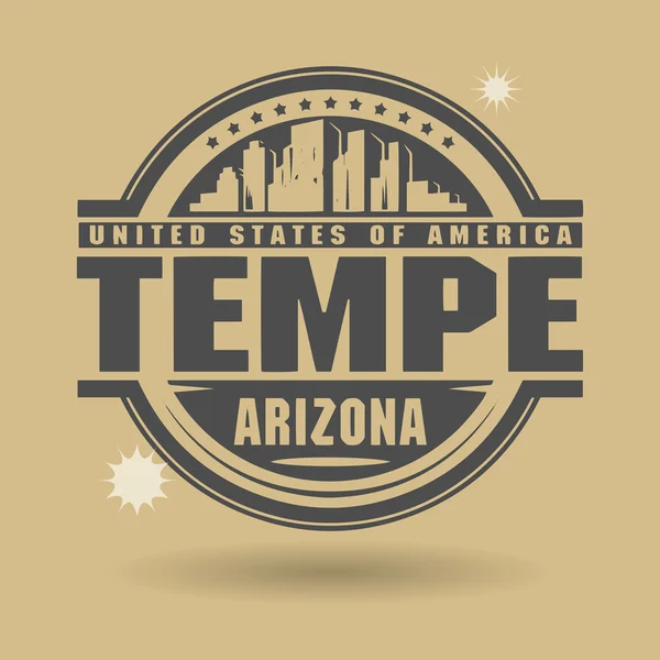 Stamp or label with text Tempe, Arizona inside — Stock Vector