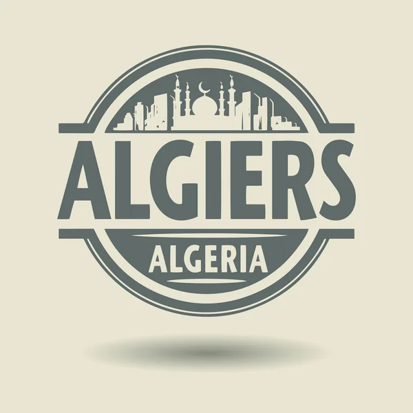 Timbre ou étiquette avec texte Alger, Algérie inside — Image vectorielle