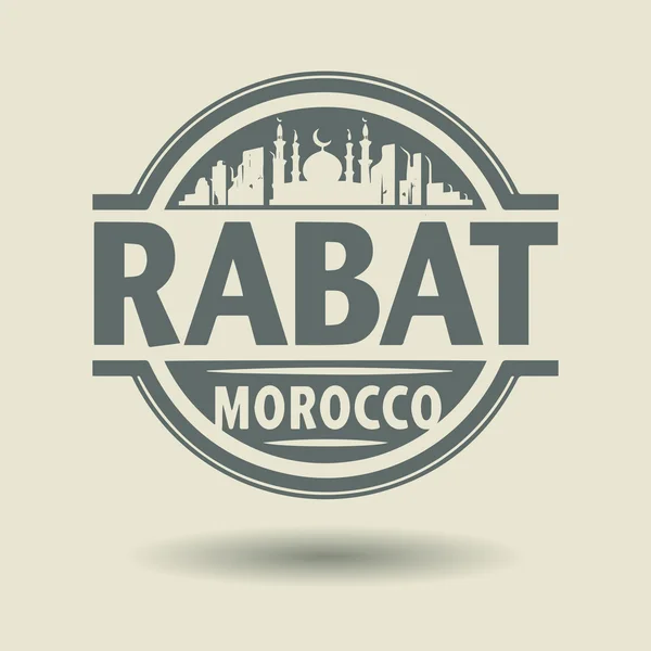 Timbre ou étiquette avec texte Rabat, Maroc intérieur — Image vectorielle