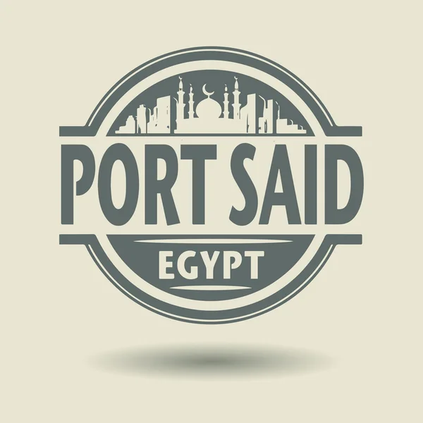 Sello o etiqueta con texto Port Said, Egipto interior — Archivo Imágenes Vectoriales