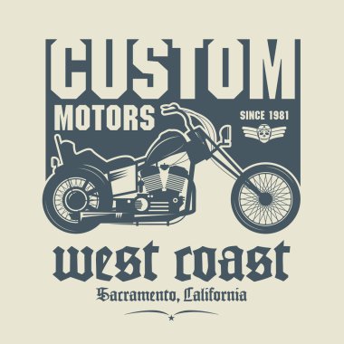 Vintage motosiklet etiket veya poster