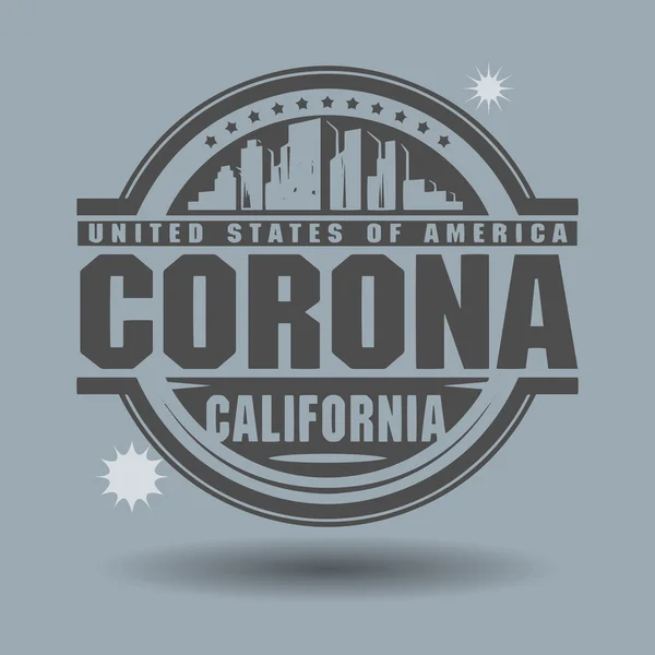 Razítko nebo popisek s textem corona, Kalifornie uvnitř — Stockový vektor