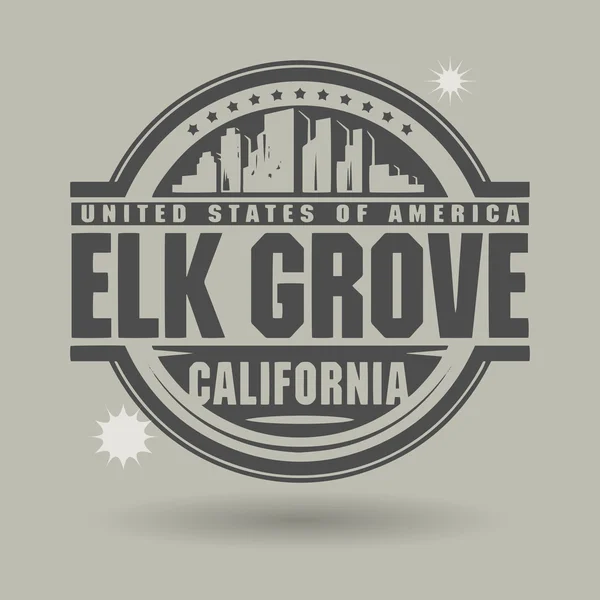 Штамп или этикетка с текстом Elk Grove, Калифорния внутри — стоковый вектор