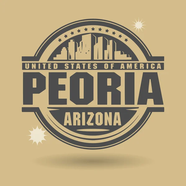 Sello o etiqueta con texto Peoria, Arizona dentro — Vector de stock