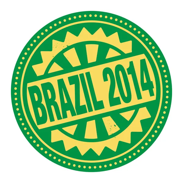 Abstract stamp or label with the text Brazil 2014 written inside — Stock Vector