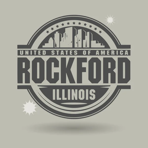 Bélyegző vagy a címkét a szöveg rockford, illinois belül — Stock Vector