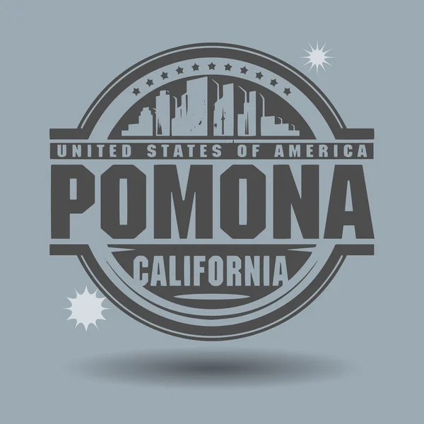 Sello o etiqueta con texto Pomona, California dentro — Archivo Imágenes Vectoriales