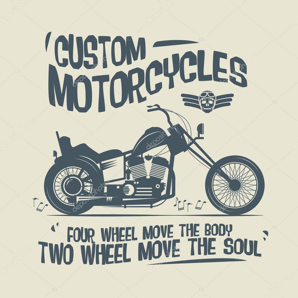 Vintage Motorcycle label or poster, vector illustration
