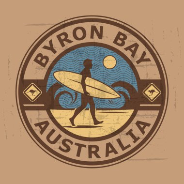 soyut sörfçü damgası veya işareti