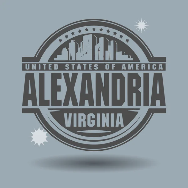 Stamp or label with text Alexandria, Virginia inside — Stock Vector