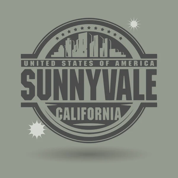 Stamp or label with text Sunnyvale, California inside — Stock Vector