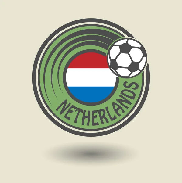 Stempel oder Etikett mit dem Wort Niederlande, Fußballthema — Stockvektor