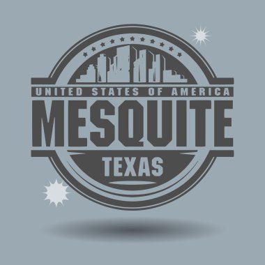 damga veya metin mesquite, texas içinde etiketi