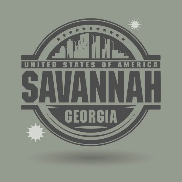 Stempel of label met tekst savannah, georgia binnen — Stockvector